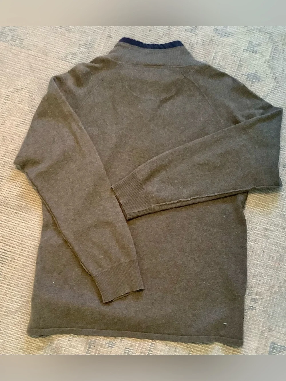The North Face Brown/Gray Cotton Wool 1/4 Zip Pullover in Men's XL